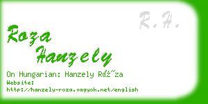 roza hanzely business card